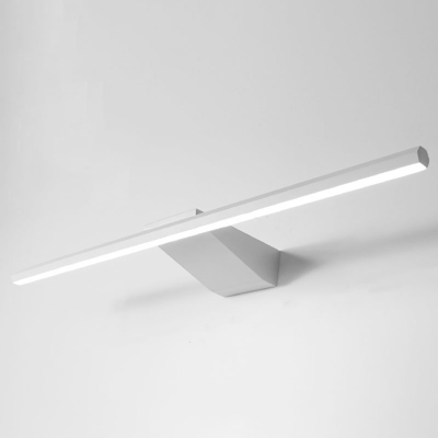 Mid Century Modern White Light Rectangle Vanity Light Fixtures Metal and Acrylic Led Vanity Light Strip