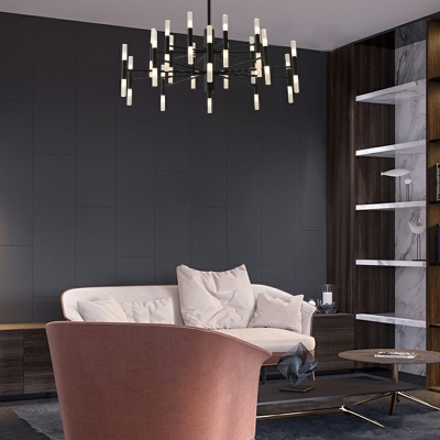 Modern Style Ceiling Chandelier Multi-Light Metal Acrylic Hanging Lamp Kit