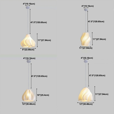 Modern Style Rectangular Pendant Lighting Metal 1-Light Hanging Lights in White