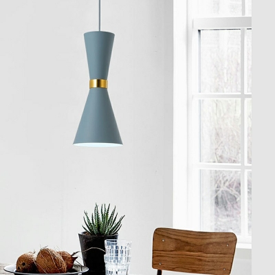 Nordic Style Macaron Hanging Pendant Lights Metallic Down Lighting Pendant