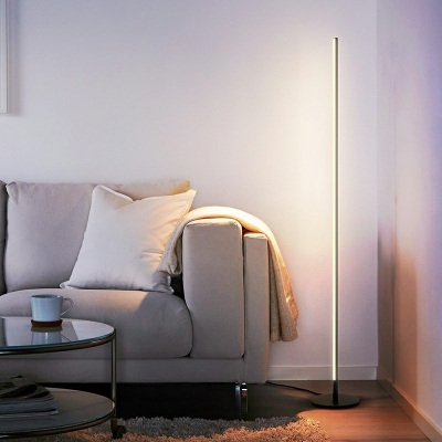 1 Light Floor Lamp Linear Shade Metal Standard Lamp for Living Room