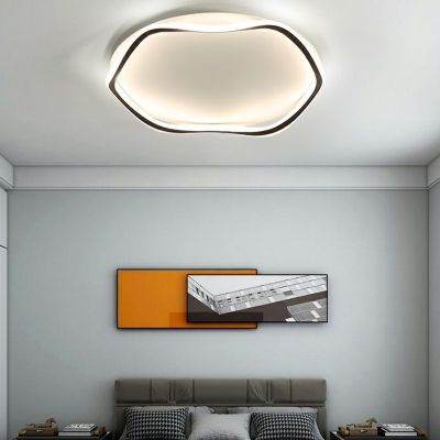 1-Light Flush Mount Lamp Contemporary Style Round Shape Metal Close to Ceiling Light