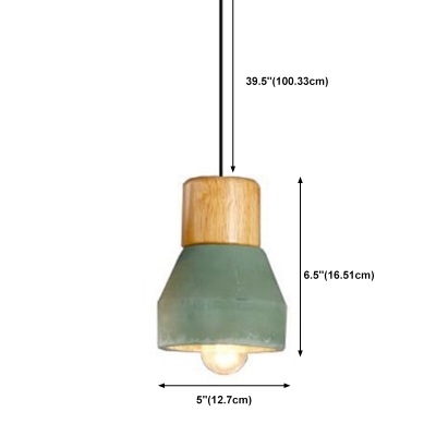 1-Light Pendant Lights Contemporary Style Cone Shape Stone Hanging Lamps