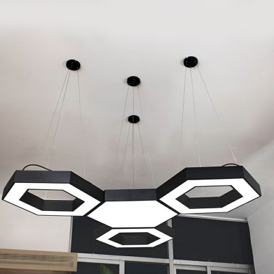 1-Light Pendant Lights Modernism Style Geometric Shape Metal White Light Ceiling Lamp