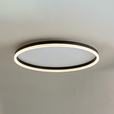 Contemporary Circle Semi Flush Mount Light Metal Ceiling Mounted Light