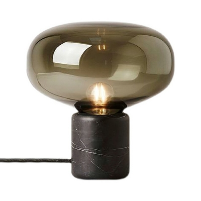 Contemporary Glass Table Lamps Single Light Marble Base Bedside Lamps