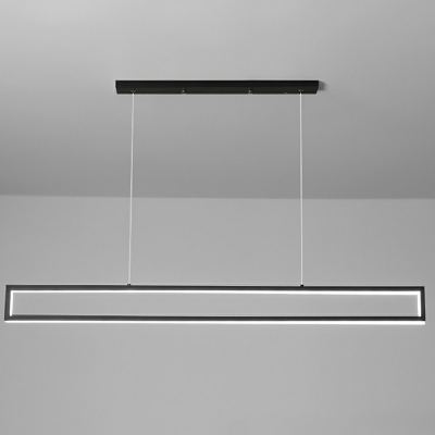 Contemporary Rectangle Island Lighting Fixtures Metallic Panels Island Lamps