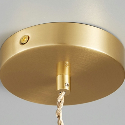 Dome Pendant Ceiling Lights Modern Style Cognac Glass 1-Light Hanging Lamp in Beige