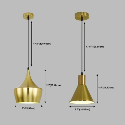 Geometric Pendant Lighting Contemporary Metal 1-Light Pendant Light in Gold