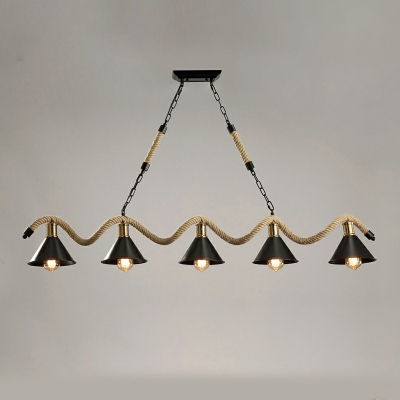 Industrial Black Chandelier Lighting Fixtures Vintage Dinning Room Hanging Ceiling Light
