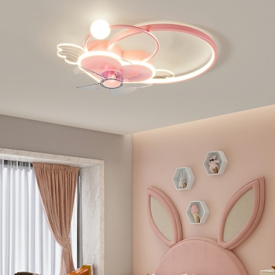 Modern Ceiling Fixture Metal and Acrylic 1-Light Ceiling Fan for Children Kids Bedroom