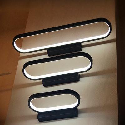Modern Oval Wall Sconce Lights Metal 1-Light Sconce Lights for Bathroom
