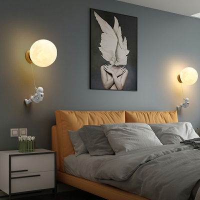 Modern Space Wall Sconces Glass 1-Light Wall Sconce Lighting for Kid’s Room