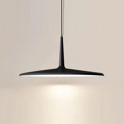 Modern Style Flat Pendant Ceiling Lights Metal 1-Light Hanging Ceiling Lights in Black