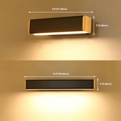 Modernist Warm Light Linear Wall Lighting Fixtures Metal and Wood Wall Mounted Light Fixture