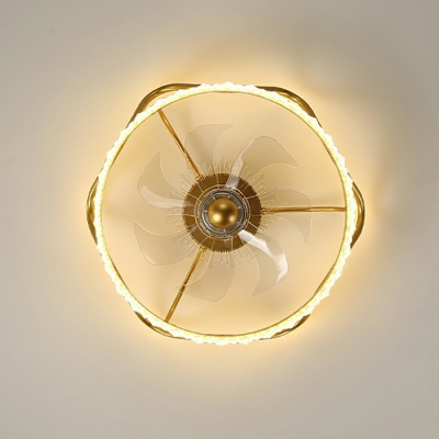 Round Flush Mount Lighting Modern Style Metal 2-Lights Flush Ceiling Light Fixture in Gold