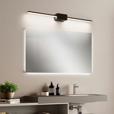 1-Light Flush Mount Wall Sconce Contemporary Style Linear Shape Metal Vanity Mirror Lights