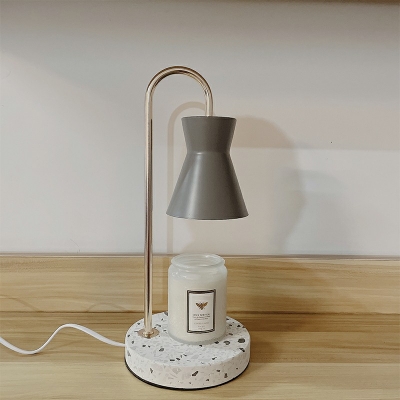 1-Light Night Table Lamps Contemporary Style Cone Shape Metal Table Light without Aromatherapy