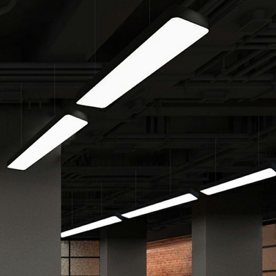 1-Light Pendant Lighting Contemporary Style Rectangle Shape Metal Hanging Light Fixtures