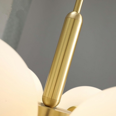 4-Light Hanging Lamp Ultra-Modern Style Globe Shape Glass Pendant Chandelier