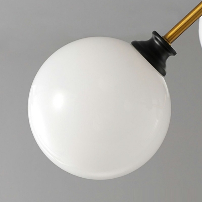6-Light Suspension Light Minimalist Style Globe Shape Glass Chandelier Lighting