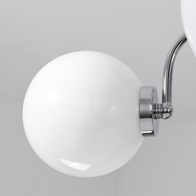 Glass Sphere Chandelier Light Fixture Modern Style 6 Lights Chandelier Lighting Fixtures in White