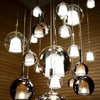 Jar Pendant Ceiling Lights Modern Style Glass 1-Light Ceiling Pendant Light in Beige