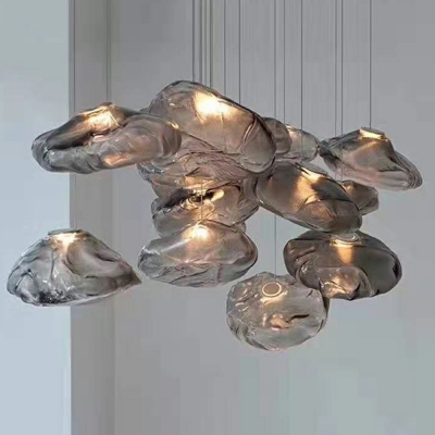 Metal Cloud Pendant Light Fixtures Modern Style 1 Light Hanging Lights in Smoke Gray