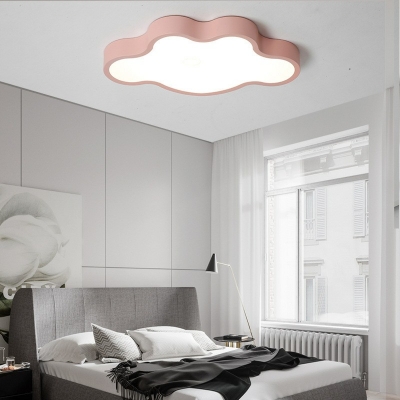 Modern Cloudy Flush Light Metal Macaron 1-Light Flush Mount Lamp