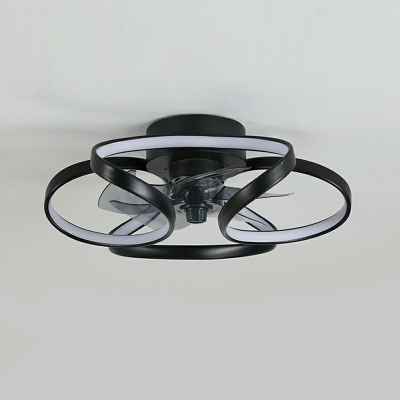 Modern Flush Mount Fan Light Aluminum 7.1