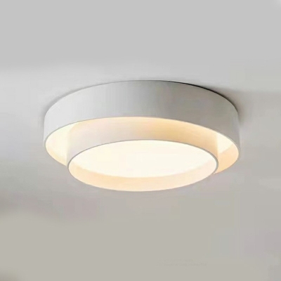 Modern Style Round Flush Mount Lighting Metal 1 Light Flush Light Fixtures for Bedroom