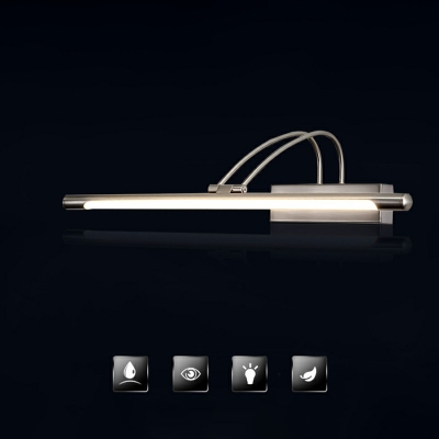 Modern Style Straight Vanity Light Fixtures Metal 1-Light Vanity Lighting in Chrome