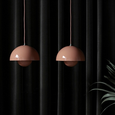 Nordic Style Pendant Light Fixtures Half-Circle Shade Minimalist Macaron Hanging Light