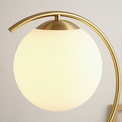 Postmodern Style Geometric Small Desk Task Lighting White Glass Nightstand Lamp