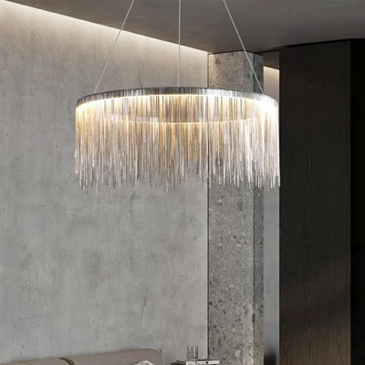 Postmodern Style Tassels Chandelier Light Metal Chandelier Lamp for Living Room