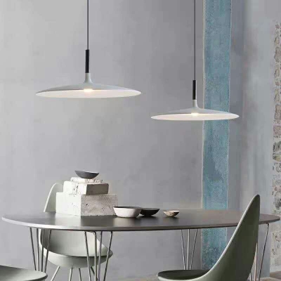 1 Light Bowl Ceiling Pendant Light Modern Style Warm Light Metal Pendant Lamp in Grey