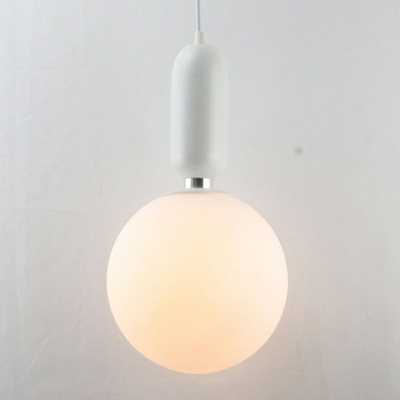 1-Light Drop Pendant Contemporary Style Globe Shape Metal Hanging Ceiling Lights