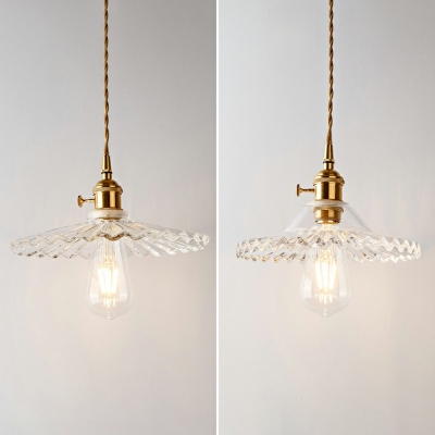 1-Light Hanging Pendant Lamp Modern Style Glass Pendant Lamp for Living Room