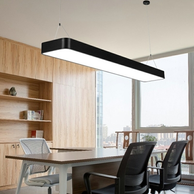 1-Light Pendant Lighting Contemporary Style Rectangle Shape Metal Hanging Light Fixtures