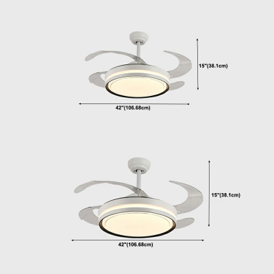 1-Light Pendant Lighting Minimalism Style Fan Shape Metal Third Gear Hanging Light