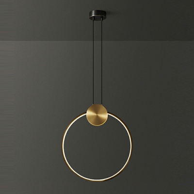 1-Light Pendant Lights Contemporary Style Round Shape Metal Third Gear Hanging Lamps