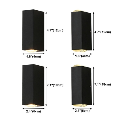 Black Wall Light Sconce Aluminum LED Wall Sconce 2 Light Wall Sconce