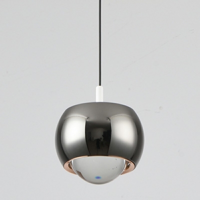 Brown Globe Pendant Lights Modern Style Mirror Glass 1 Light Pendant Light Fixture