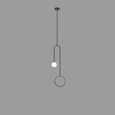 Circular Pendant Lighting Contemporary Metal 2-Light Pendant Light