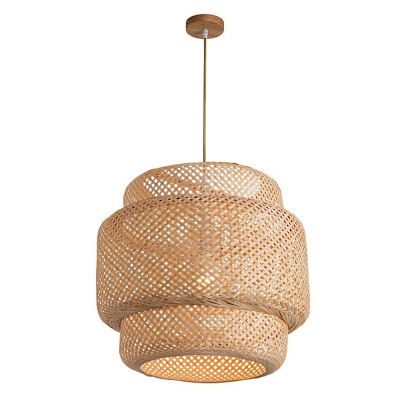 Contemporary Lantern Pendant Lights Bamboo 1-Light Pendant Ceiling Lights