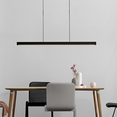 Contemporary Linear Island Lighting Fixtures Minimalism Hanging Pendant for Living Room