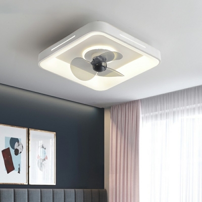 Geometric Ceiling Fan Light 1-Light Metal LED Ceiling Fan for Children’s Room
