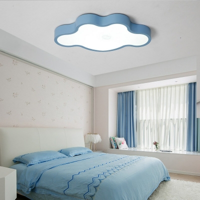 Modern Cloudy Flush Light Metal Macaron 1-Light Flush Mount Lamp