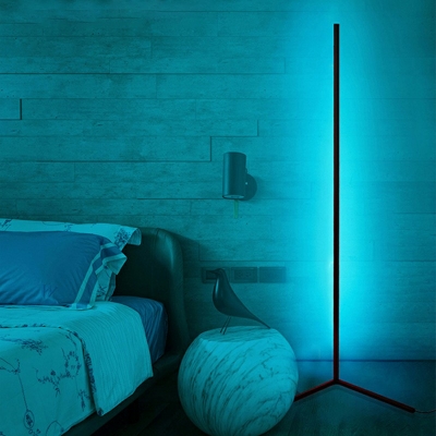 Modern Linear Floor Lamps 1-Light Metal Standard Lamps for for Bedroom