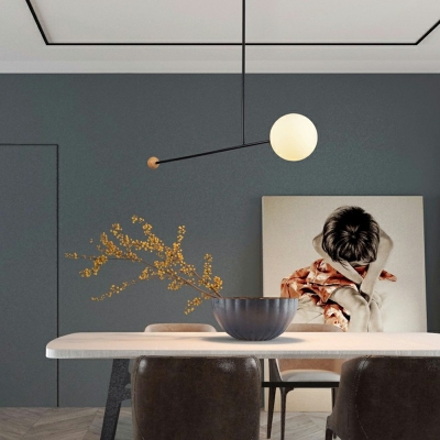 Postmodern Style Chandelier Light Metal Black Chandelier Lamp for Dining Room